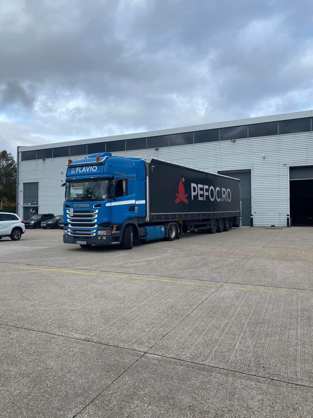 Flavio truck at warehouse